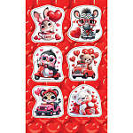 Наклейки " Мир открыток " 0-11 А6 Милые зверята , без отделки