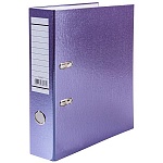 Папка-регистратор А4 " Hatber " Metallic сборная 70мм фиолетовая, бумвинил, этикетка для маркировки