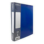 Папка 2 кольца " KWELT " А4 40мм Standart синяя, пластик 0,7мм, бумажная вставка во внешний кармашек, внутренний карман, индивидуальный штрихкод