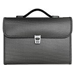 Портфель " KWELT " А4 13 отделений Черный, пластик, на замке, пластиковая ручка, индексные ярлычки, прошивка по периметру