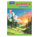 Бумага цветная А4 газетная, двухсторонняя, 48л 24цв " Mazari " Природа, на скобе, 45 г/м2