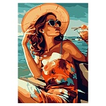 Картина по номерам " Lori " 28,5*20см Вкус лета, состав набора: основа с контуром на картоне, акриловые краски, кисть, вспомогательный лист, акриловый лак, европодвес