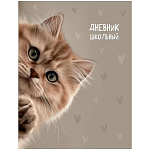 Дневник 1-11 класс на скобе " Проф-Пресс " Забавный котик-4, мелованный картон, 40л