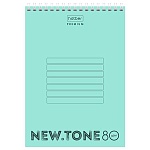 Блокнот с пластиковой обложкой А5 спираль сверху 80л " Hatber " Newtone Pastel, Мята, клетка