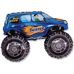 Шар фольгированный фигурный " Браво " 14"/36см Большой внедорожник синий, мини