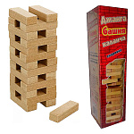 Игра настольная " Задира " Джанга Башня каланча малая, состав: 20 блоков, картонная упаковка 19*6,5*6,5см