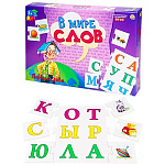 Игра развивающая " Рыжий кот " В мире слов Первые слова, состав: 4 карточки, 24 детали-пазла, инструкция, картонная упаковка 40*29,5*21,5см
