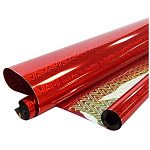 Упаковочная пленка " Браво " 70см*7,5м в рулоне, голографическая, Красная, 40мкм