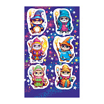 Наклейки " Мир открыток " 0-11 А6 Котики-волшебники, без отделки