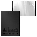 Папка 20файлов " Erich Krause " А4 Megapolis черная, пластик 0,60мм, с текстурой поверхности- песок