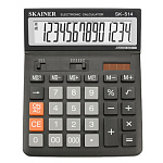 Калькулятор настольный 14 разрядов " Skainer " SK-514M, 146*197*27мм, регулируемый угол наклона, двойное питание, черный