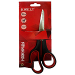 Ножницы " KWELT " 18,0см эргономичные пластиковые ручки с резиновыми вставками, блистер, европодвес