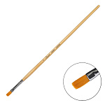 Кисть " Сонет " синтетика плоская № 7( 7мм), длинная ручка пропитанная лаком