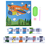 Картина алмазная " Mazari " 20*20см Самолет, золотое тиснение, состав набора: картон на подрамнике, стразы, стилус, желеобразный клей, лоток, полная выкладка, в термоусадочной пленке