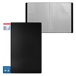 Папка 20файлов " Erich Krause " А4 Diamond Total Black, черная, пластик 0,55мм, с текстурой поверхности " даймонд ", с карманом на корешке