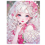 Картина алмазная " Mazari " 20*30см Девочка, состав набора: деревянный подрамник, холст, частичная выкладка, стразы, стилус, желеобразный клей, лоток, в термоусадочной пленке