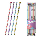 Карандаш ч/гр " Erich Krause " Blend HB с ластиком, шестигранный, пластиковый, цвет корпуса - ассорти из трех дизайнов, заточенные, в тубусе