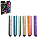 Карандаши цветные деревянные Triolino Ultra Metallic 24цв " deVente " 4M трехгранные, картонная упаковка