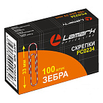 Скрепки " Lamark " 33мм цветные 100шт, цвет зебра, картонная упаковка