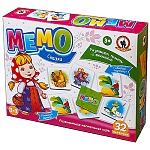 Игра настольная 3+ " Русский стиль " Мемо Сказки, состав: 32 карточки, инструкция, картонная упаковка