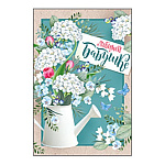 Открытка " Империя поздравлений " 445 Любимой бабушке. Лейка с цветами, 122*182мм, блестки в лаке, текст