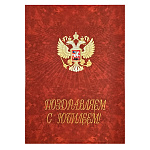 Папка адресная ламинированная с поролоном А4 Поздравляем с юбилеем С орлом, тиснение фольгой, " Имидж "