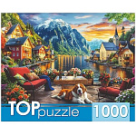 Пазлы " TOPpuzzle " 1000элементов Закат в Гальштате 67*47см, картонная упаковка 19,9*15,4*7,2см