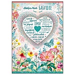 Открытка " Открытая планета " 770 Любимой бабушке. Цветы и пожелания, 196*227мм, цветные блестки в лаке, конгрев, текст