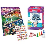 Игра развивающая " Русский стиль " 4 в 1 Тренажёр Азбука, состав: игровое поле - 1шт, кубик - 1шт, фишки - 5шт, алфавит - 1шт, жетоны - 33шт, правила игры, картонная упаковка 22*15*5см