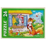 Пазлы " Рыжий кот " Макси. 24элементов Заюшкина избушка 30*21,5см, картонная упаковка 18*12,7*3,5см