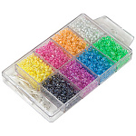 Набор бисера " Zlatka " №6 8цв*8гр прозрачный с цветным отверстием, размер №11, леска, карабины, пластиковая упаковка, европодвес