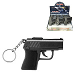 Брелок-фонарик " Пистолет " 7*5*15см, лазер, кольцо с цепочкой, 1 режим подсветки, ассорти, дисплей, 19*14*8,5см