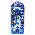 Набор канцелярский " KWELT " Dream space, 7 предметов: карандаш ч/гр - 1шт, карандаш механический - 1шт, пенал с грифелями - 1шт, точилка - 1шт, ластик - 3шт, пластиковый блистер
