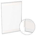 Карман информационный PS-T A4 вертикальный со скотчем, пластиковый, настенный, прозрачный