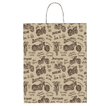 Пакет бумажный " ПЗБМ " 25*22*12см Мотоцикл, крученые ручки