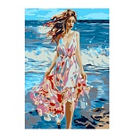 Картина по номерам " Lori " 28,5*20см По волнам, состав набора: основа на картоне с контуром, акриловые краски, кисть, вспомогательный лист, акриловый лак