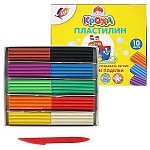 Пластилин плавающий " Луч " Кроха 10цв, со стеком, картонная упаковка