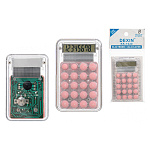 Калькулятор карманный 8 разрядов " Dexin " КК-1020, 85*55*8мм, батарейка, прозрачный розовый