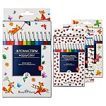 Фломастеры " Bruno Visconti " HappyColor 12цв круглые, вентилируемый колпачок, 4 дизайна (без возможности выбора дизайна), картонная упаковка, европодвес