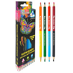 Карандаши цветные деревянные двухсторонние Triolino Ultra 18шт 36цв " deVente " 4M трехгранные, с эффектом Velvet Touch, картонная упаковка