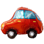 Шар фольгированный фигурный 33"/27см Машинка на палочке, крепится с помощью розетки на палочку