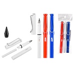 Карандаш вечный " Basir " HB, Триколор, корпус- пластиковый, ассорти, цветной/красный, синий, белый, 13,7см, с ластиком