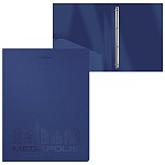 Папка 4 кольца " Erich Krause " А4 24мм Megapolis синяя, пластик 0,6мм, с текстурой поверхности " песок "