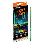 Карандаши цветные деревянные Fast Or Last 18цв " deVente " 2М шестигранные, картонная упаковка, европодвес