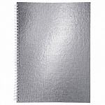Тетрадь спираль А4 96л клетка " Hatber " бумвинил Metallic Серебро, офсет