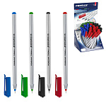 Ручка шариковая " Pensan " Triball Stand Mix 4цв в ассортименте, 1,0мм, толщина письма 0,5мм, игольчатый пишущий узел, непрозрачный трехгранный корпус, чернила на масляной основе, цвет колпачка соответствует цвету чернил, дисплей