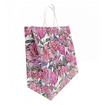 Пакет бумажный " ПЗБМ " 22*25*12см Цветочный узор, крученые ручки