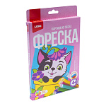 Картина из песка " Lori " Фреска Веселый котенок, цветной песок, самоклеящаяся основа, инструкция на упаковке, европодвес