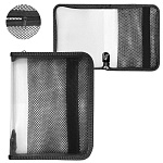 Папка " Пчелка " А4-10 (325*230*25мм) молния вокруг черная, дополнительный карман из сетки, прозрачный пластик