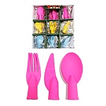Ластик " Ложка, Вилка, Нож " 55*18*10мм ассорти, индивидуальная упаковка